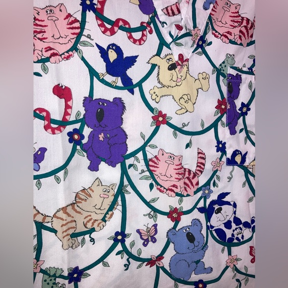 EUC BARCO Unisex Medium "Hang in there!" Scrub Top Animals 11098 - Picture 6 of 6